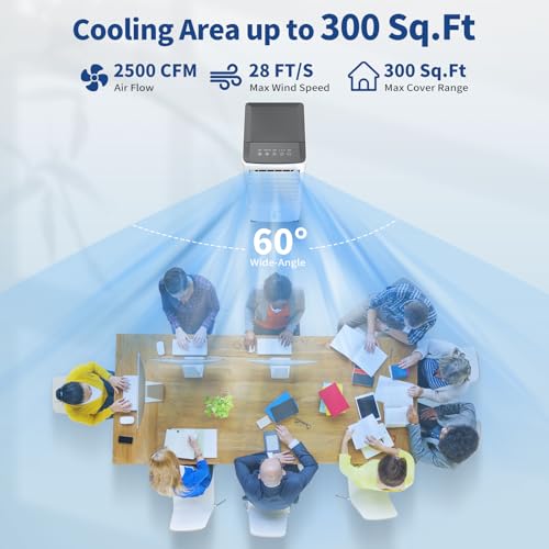 Portable Air Conditioners, 2.5 Gal Evaporative Cooling Fans that Blow Cold Air, 3 Speed Portable AC Unit, Quiet Swamp Cooler w/Timer & Remote, Windowless Air Conditioner for Bedroom Office Garage