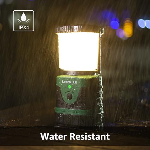 LE Camping Lights Rechargeable, 1000 Lumen Camping Lantern, Dimmable 4 Modes Camping Tent Light with 4400mAh Power Bank, Camping Accessories, Rechargeable Lantern for Outdoors, Power Cuts, Pack of 2