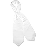 Vesuvio Napoli ASCOT Solid WHITE Color Cravat Men's Neck Tie