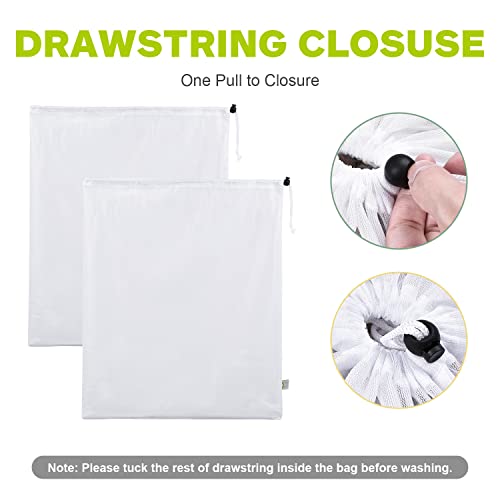 OTraki 2 Pieces Washing Machine Net 50 x 60 cm Large Laundry Bag with Couliss Laundry Bag Reusable Laundry Bag for Delicate Curtains Knitwear
