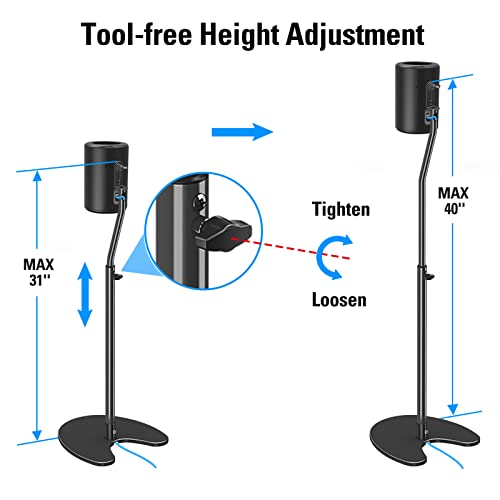 Mounting Dream Height Adjustable Speaker Stands Mounts, One Pair Floor