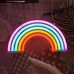 Neon Rainbow Sign, Battery or USB Powered Light for