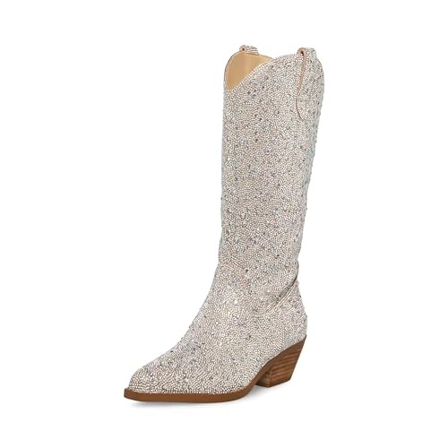 Betsey Johnson Women’s Dalas Western Boot, Rhinestone, 8