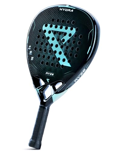 RYZE Hydra Padel Racket Made of 100% Carbon Fibre - Maximum Power, Control & Precision - 365 g with EVA 18 Foam - Unisex Padel Racket for Men & Women - Padel Racket Set with Free Case