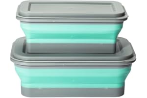 2-Pack Collapsible Bowls with Lids (750ml & 400ml), Freezer/Microwave Safe for Camping & Travel