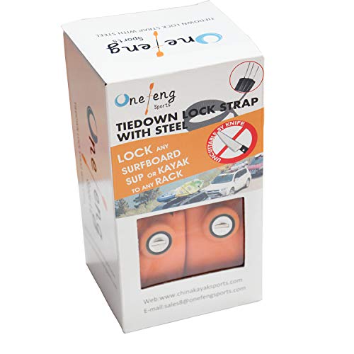 Onefeng Sports Lockable Tie Down Strap with 3 Stainless Steel Cables