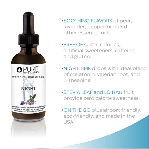 Pure Inventions Night Pear Flavored Water Infusion Drops No Sugar, Calories, or Artificial