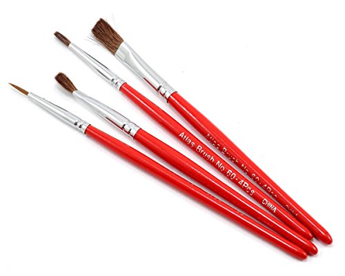 60-4PS Red Sable 4pc Flat/Round Brush