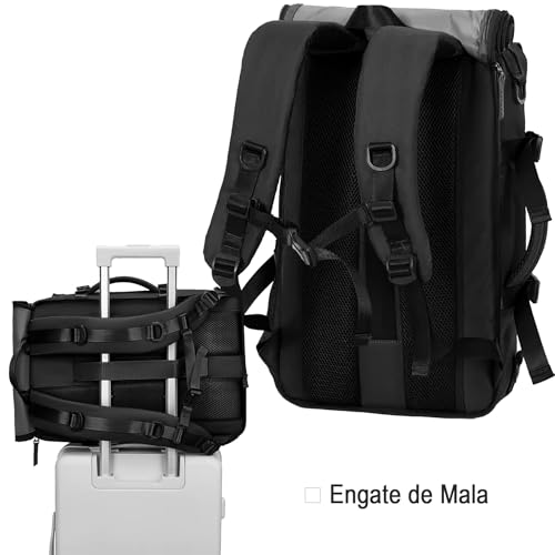 Mochila Reforçada com Compartimentos para Notebook e Tablet – Resistente à Água, USB, Engate de Mala – Masculina e Feminina para Viagem, Trabalho e Dia a Dia
