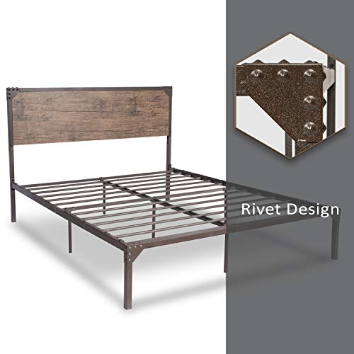 Amolife Queen Bed Frame with Headboard/Metal Platform Bed Frame