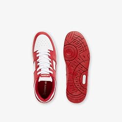 Lacoste Mens Court Cage Sneaker, RED/WHT, 8