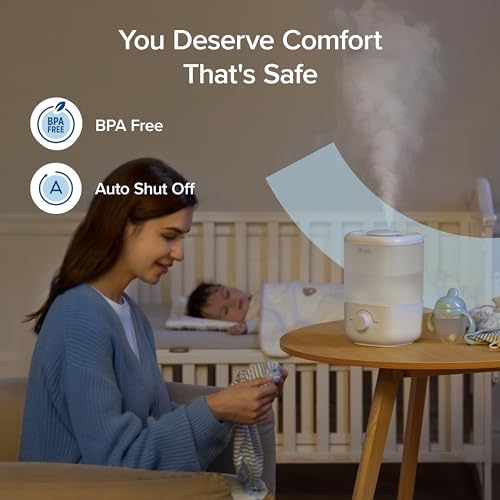 LEVOIT Top Fill Humidifiers for Bedroom, 2.5L Large Tank, Easy to Fill