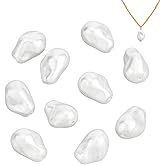 NBEADS 10 Pcs Shell Pearl Beads, Baroque Pearl Beads Irregular Loose Beads Electroplated Shell Pearl Beads for DIY Earrings Necklace Jewelry Making, 22.5x15.5x15mm