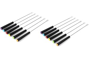 Gorilley Stainless Steel Fondue Forks, Long Forks Cheese Fondue Forks for Chocolate Fountain Cheese Fondue Roast Marshmallows