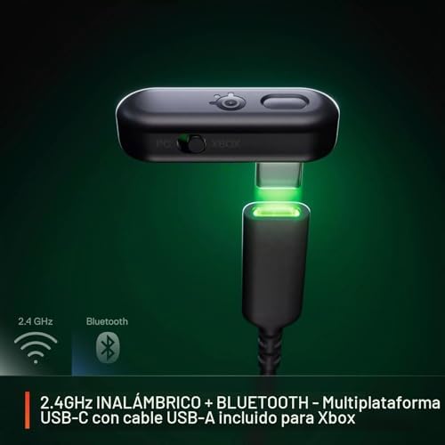 Arctis GameBuds™ para Xbox - Auriculares inalámbricos para Juegos - 2,4 GHz + BT5.3 - Modo ANC/Transparencia - Resistencia al Agua IP55-40 Horas de autonomía - Carga inalámbrica - Xbox,