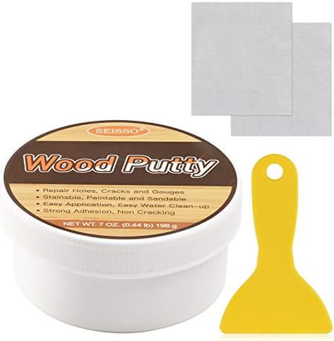 SEISSO Wood Putty, Water-Based Wood Filler, White Wood Putty for Trim