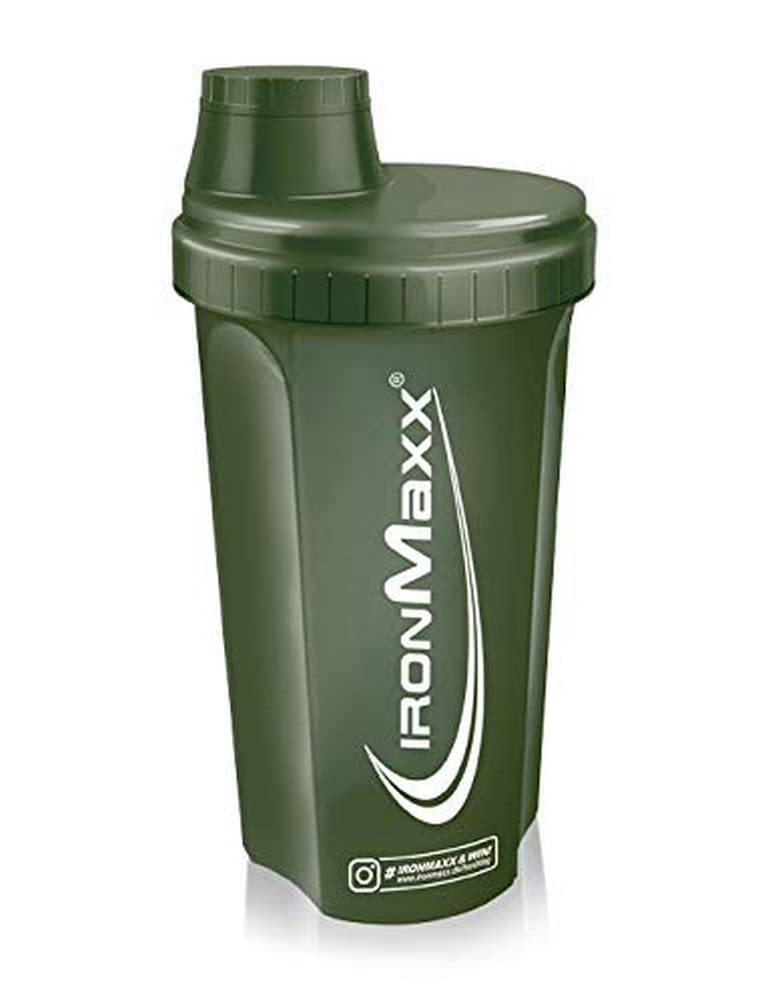 IronMaxx Protein Shaker with Screw Cap, Tank Green, 700 ml (Pack of 1)