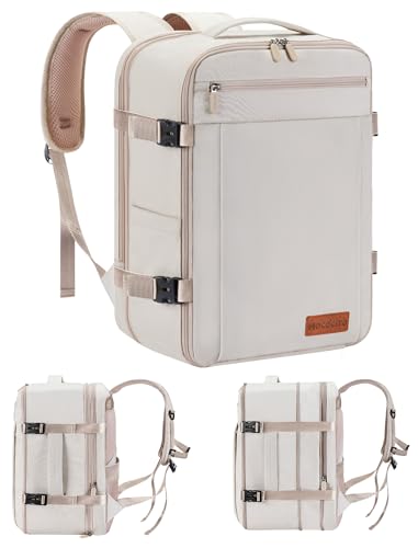 MOCOCITO Travel Backpack Cabin Airplane 40 x 30 x 20, Travel Suitcases Cabin for Vueling Waterproof Backpack Hand Luggage, 30 L Backpack for Men, Women, Travel Backpack, Laptop Backpack (Beige Cream)