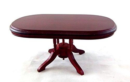 Dollhouse Miniature Mahogany Oval Dining Table