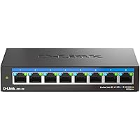 D-Link 8-Port 2.5GB Unmanaged Gaming Switch with 8 x 2.5G - Multi-Gig, Network, Fanless, Plug & Play (DMS-108) Black