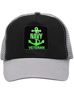 Unisex US Navy Veteran Anchor Logo Trucker Hat Adjustable Mesh Cap