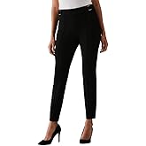 Rafaella Women's Pull-on Slim Ankle Pants with Hardware, 28” Inseam, Slimming Panel, Stretch Fabric, Classic Fit