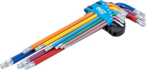 BGS 74468 | L-Type Wrench Set | Multicolour | Extra Long | T-Star (for Torx) with Ball Head T10 - T50 | 9 pcs.