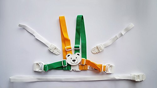 Clippasafe Adjustable Strap Soft and Breathable Anti-Lost Walking Harness for Toddlers, Babies and Kids - Green and Yellow