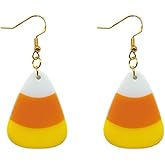 Halloween Earrings for Women Cute Candy Corn Dangle Earrings Fun 3D Candy Corn Jewelry for Thanksgiving Holiday Earring for Women