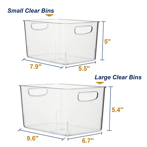 Set Of 8 Clear Pantry Organizer Bins Refrigerator Organizer Bins