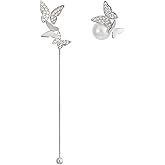 Butterfly Earrings for Women,Dangly Silver Tassel Earrings Gift