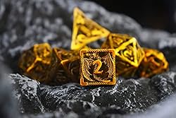 Polyhedral Dice Set Hollow Metal DND Dice Dragon