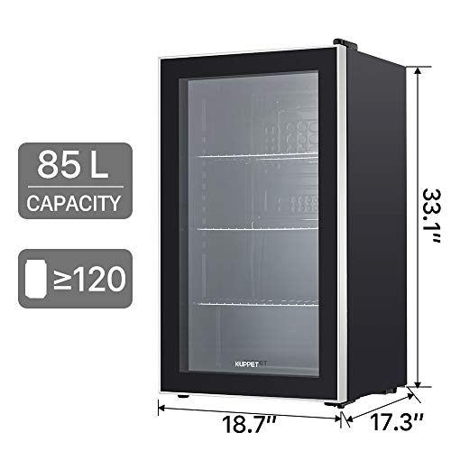 KUPPET 120Can Beverage Cooler and Refrigerator, Small Mini Fridge for