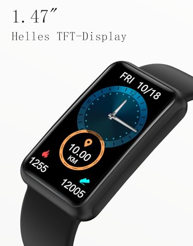Pedometer Watch (Without App/Without Mobile Phone) 1.47 Inch Screen Simple Fitness Tracker Smartwatch with Calorie Counter Sleep Monitor Stopwatch Waterproof Timer Walking Running Fitness Watch for Seniors / Men / Women