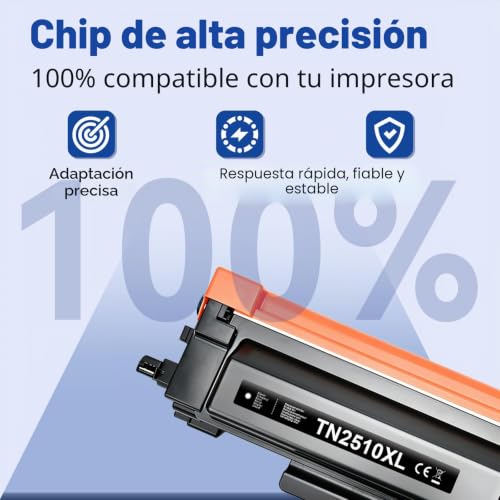 Lemero TN2510 TN2510XL Toner Compatible with Brother MFC-l2827dw Toner HL-L2400DWE MFC-L2800DW MFC-L2835DW MFC-L2860DW MFC-L2960DW MFC-L2980DW HL-L2445DW DCP-L2660DW DCP-L2627DW HL-L240 0DW Black x 4