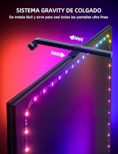 Tira Led TV Con Cámara, 16.5ft/5M TV Tira LED, Luces Led RGB Adaptan Televisor de 40 a 85 Pulgadas, para Juego y Entretenimiento Doméstico, Remoto+Control de App TV Backlight,Trabaja con Android y iOS