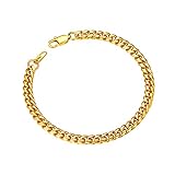 ChainsPro Gold Mens Bracelets 6MM 19CM Thick Heavy