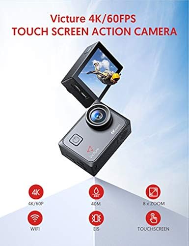 Victure AC920 4K/60FPS Action Camera with 8X Zoom, Touch Screen