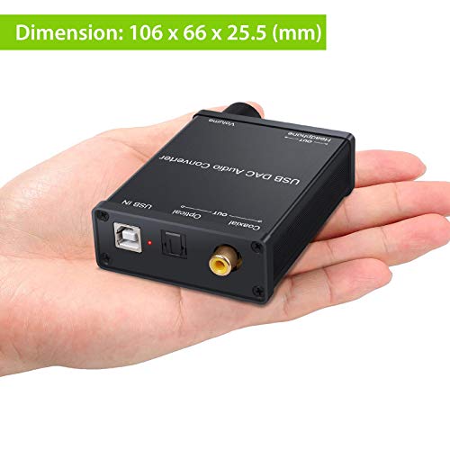 LiNKFOR USB DAC and Headphone Amplifier, Coaxial/Optical/6.35mm