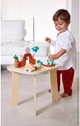 - Table d'Activités Dinosaure - 8 Activités Premier Age - Jouet d'Éveil - Développe la Motricité Fine et la Dextérité - Jouet en Bois FSC - Dès 12 Mois, J05825