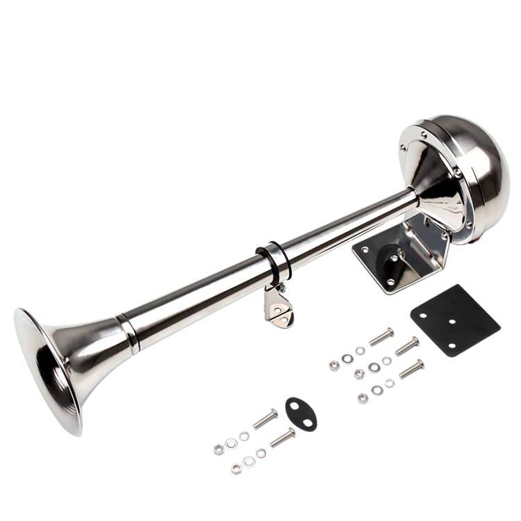 Schmitt Marine Deluxe All-Stainless Shorty Single Trumpet Horn - 12V [10009] main image 1