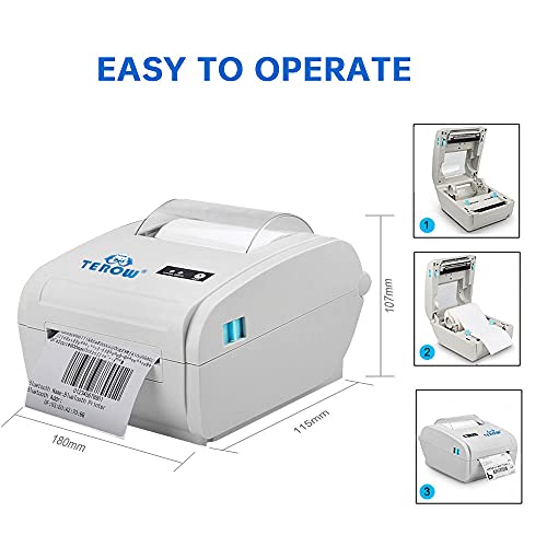 TEROW T9210 USB Label Printer 4x6 Desktop Shipping Label Printer 110mm