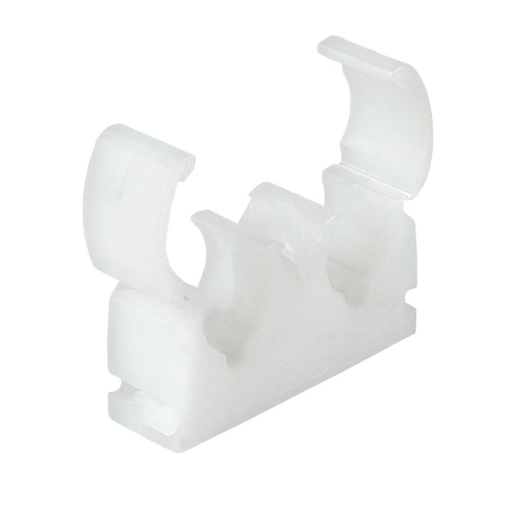 Talon Pipe Clips for 15mm and 22mm Copper or Plastic (10, 15mm Double Pipe) - White