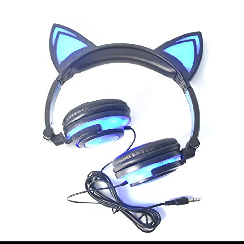 LIMSON Cat Ear Headphones for Kids, LED Light with USB Chargeable