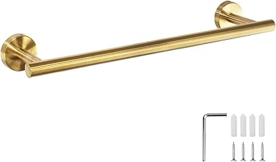 YUET Towel Rail 16 inch Brushed Gold Stainless Steel 304 Wall Mount