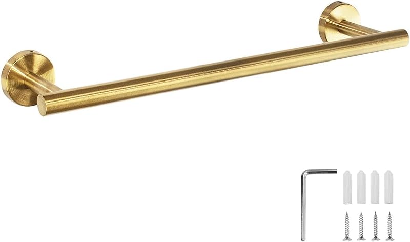YUET Towel Rail 16 inch Brushed Gold Stainless Steel 304 Wall Mount