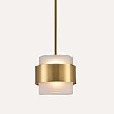 CLAXY Gold Pendant Lights mini Hanging Light Fixture with Frosted Glass Shade for Kitchen Island Dining Room Bar Restaurant, 