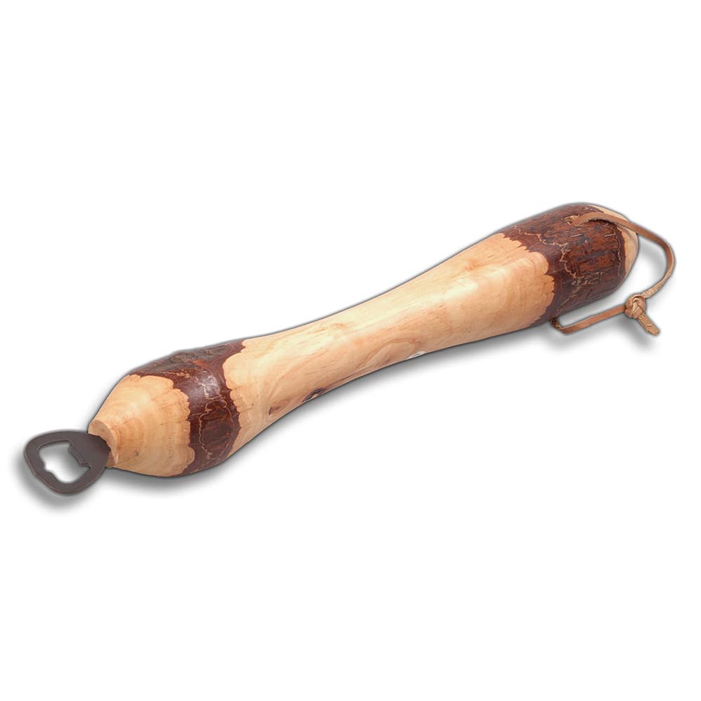 Hofmeister Holzwaren wooden bottle opener (Club, finished with leather strap 36 cm)