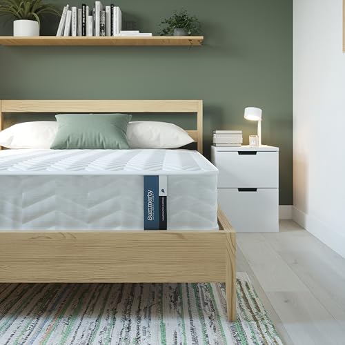 Summerby Sleep No 1 Kleine Doppelmatratze (122 cm x 190 cm), CertiPUR Memory Foam & Spiralfeder-Hybrid-Matratze, erschwingliche, orthopädische, mittel
