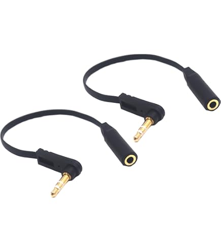 CablesOnline 2ft Right-Angle 3.5mm Stereo Audio Extension Cable – Male To Female (AV-202R)